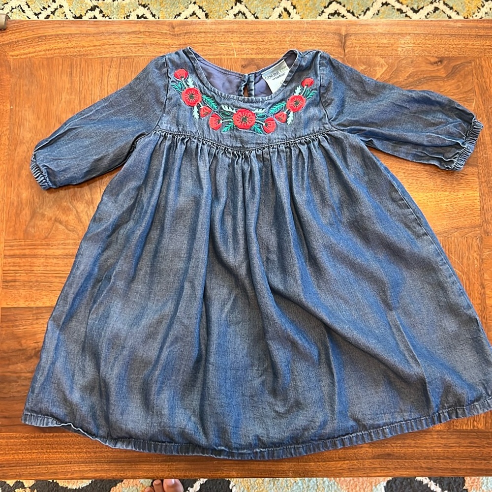 OshKosh Toddler Denim Embroidered Poppy Dress 4t